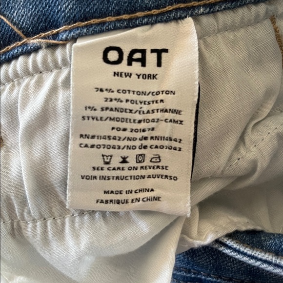 Oat New York Jeans 4 Blue Denim Cotton Stretch High Rise Wide Leg | size 6/28 - Picture 6 of 6